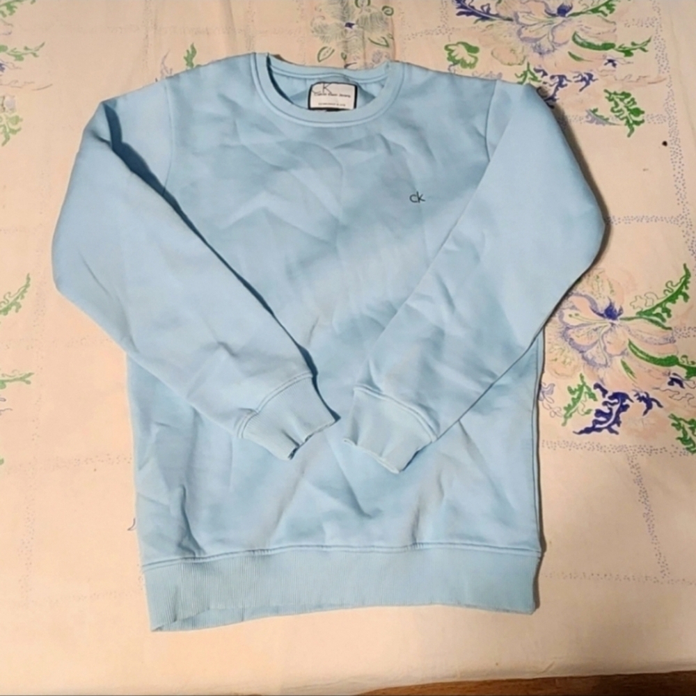 Calvin Klein Men's Sky Blue Crewneck Sweater